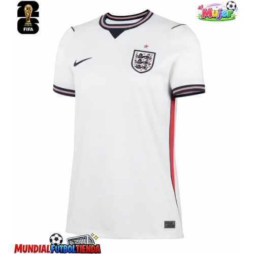 Camiseta Inglaterra Primera Equipación Replica Mundial 2026 para mujer mangas cortas